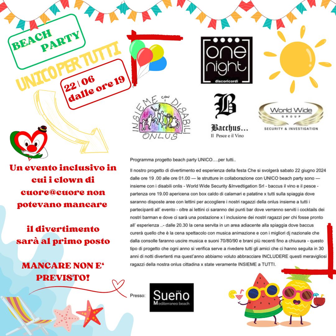 Beach party UNICO…per tutti!