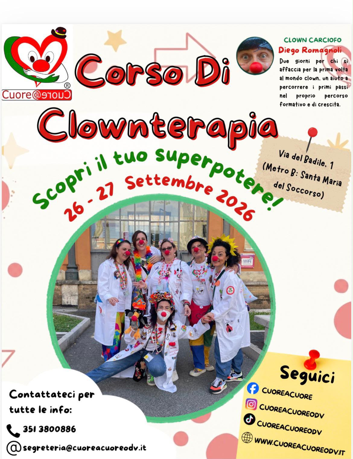 NUOVO CORSO DI CLOWNTERAPIA!